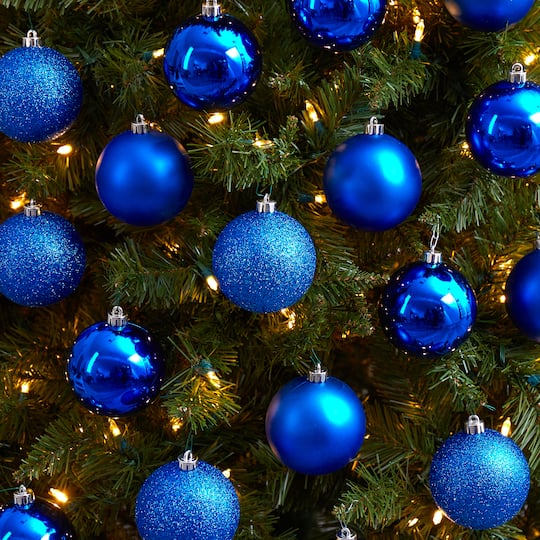 20ct. 3" Blue Shatterproof Christmas Ornaments